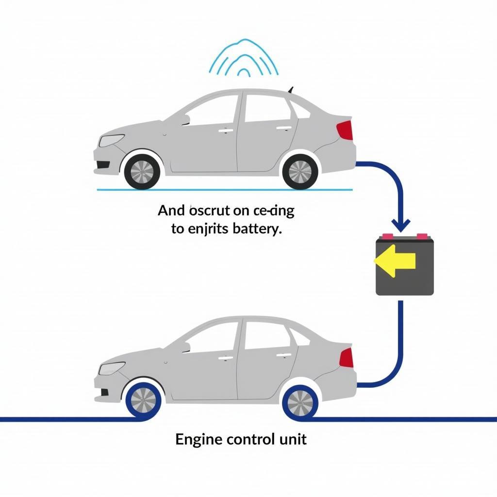 Diagram of Car Charging System with Failing Alternator Highlighted