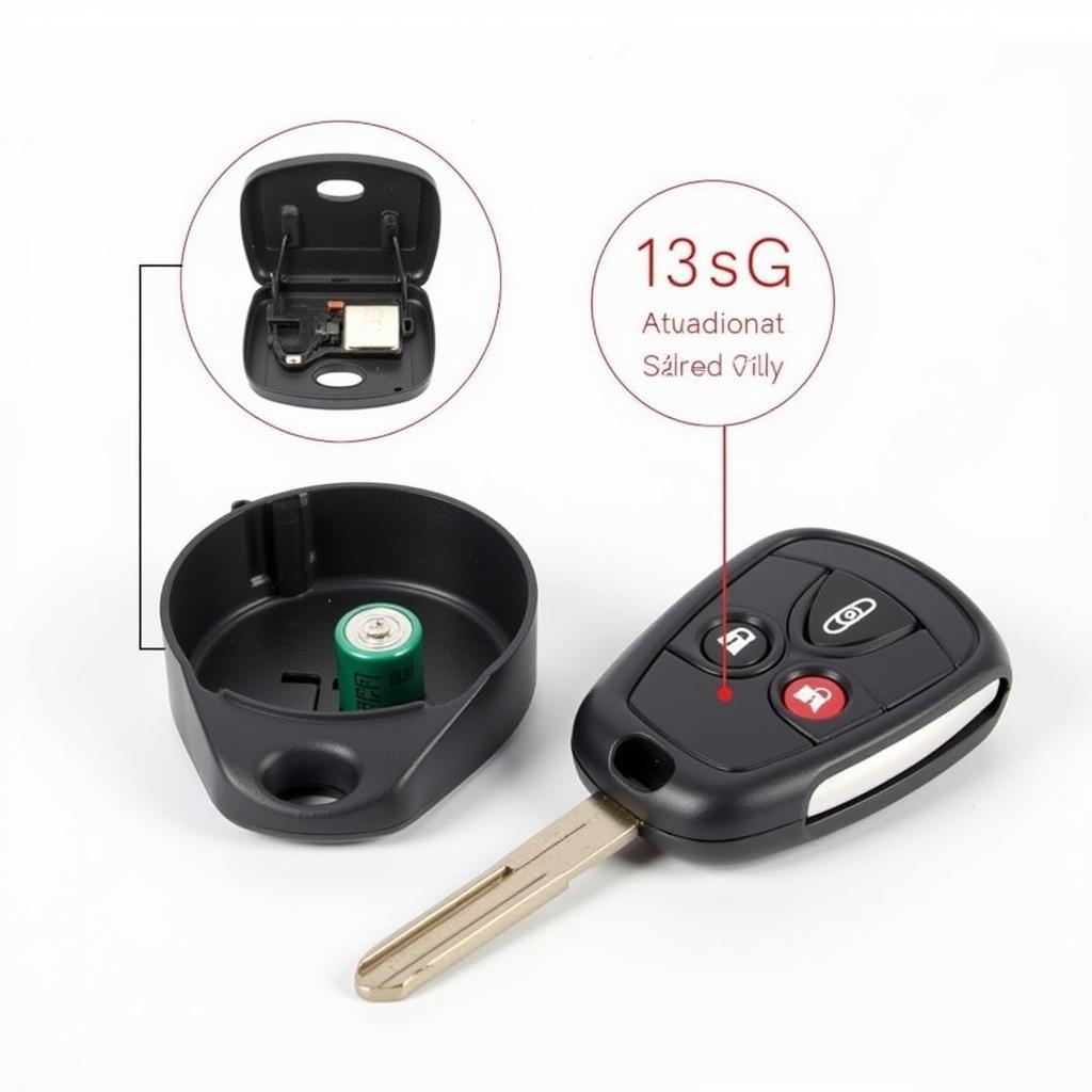 Flip Key Fob Battery Compartment Open