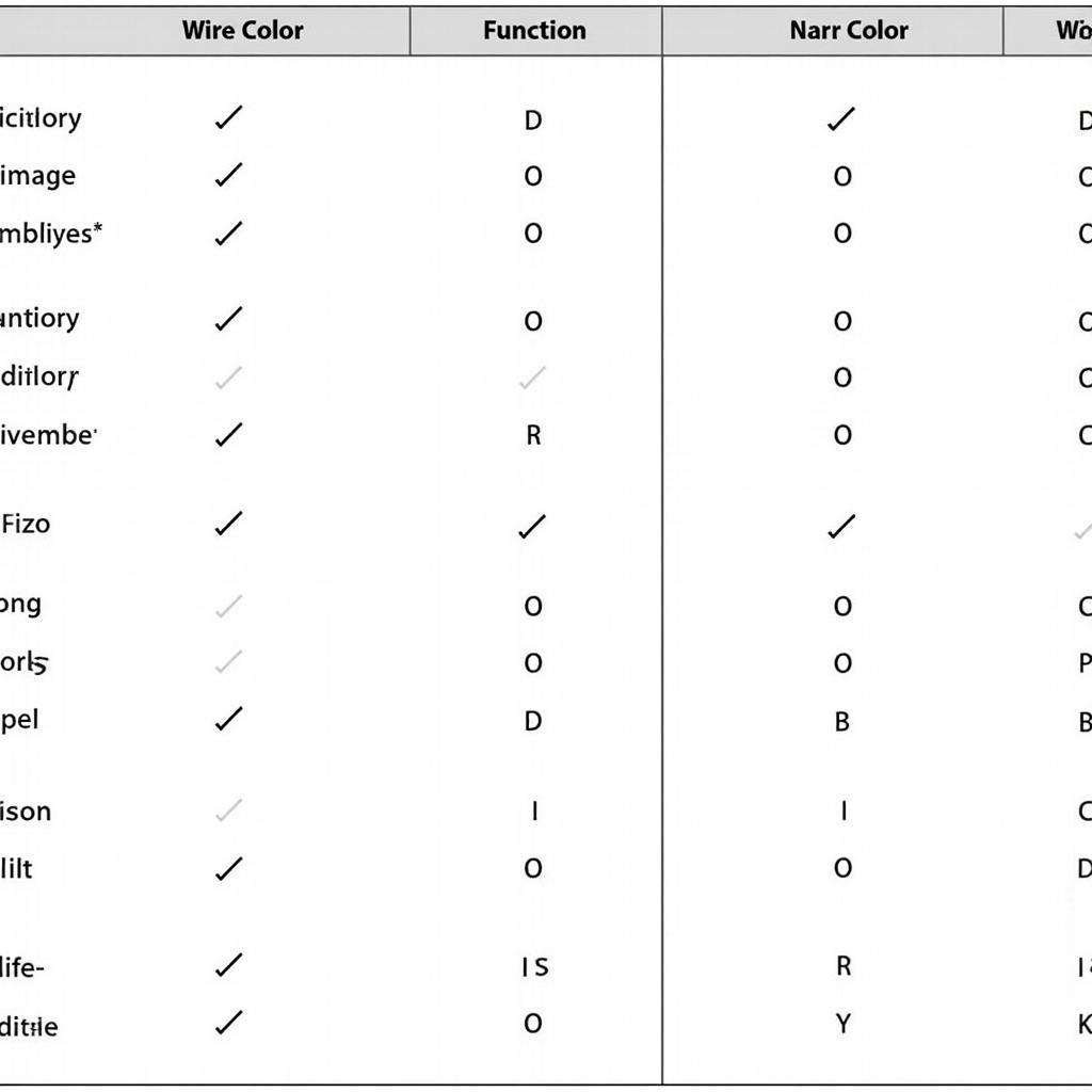 Ford Explorer Stereo Wire Colors and Functions Chart