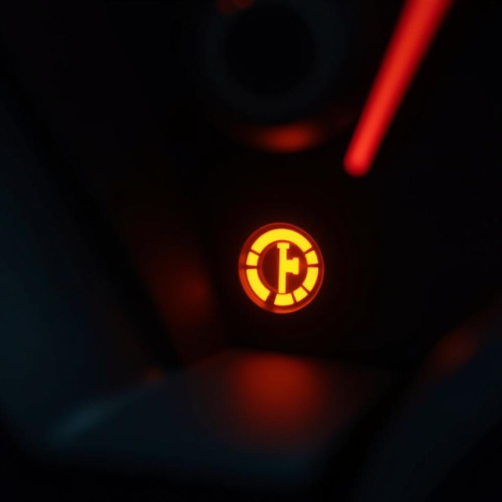 Front Brake Pad Warning Light Illuminated on a Car Dashboard