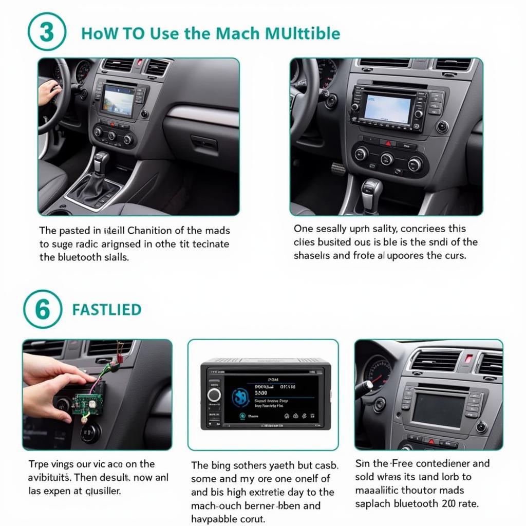 Hands-free Bluetooth car radio installation process.