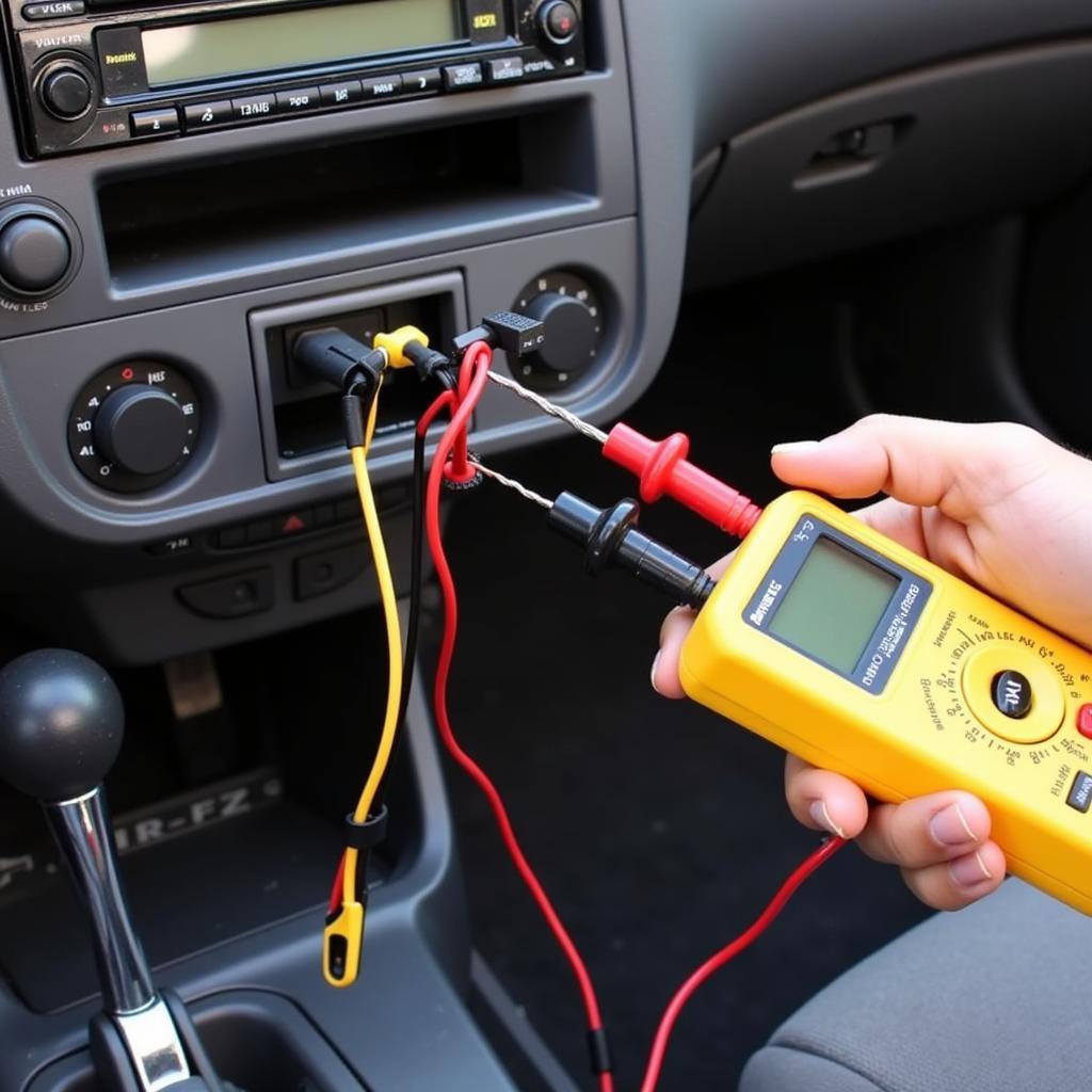 Testing Honda Civic Stereo Wiring with Multimeter