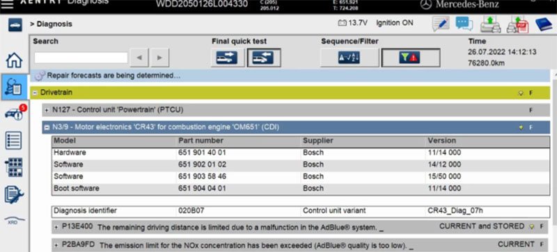 How to Fix E13P400 Mercedes Fault Code