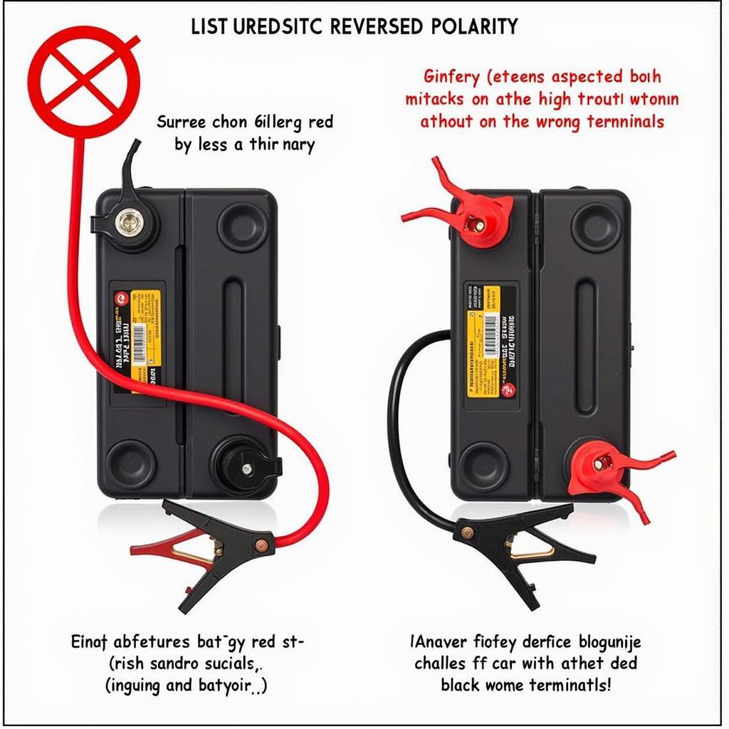 Incorrect Jumper Cable Connection to Car Battery Terminals