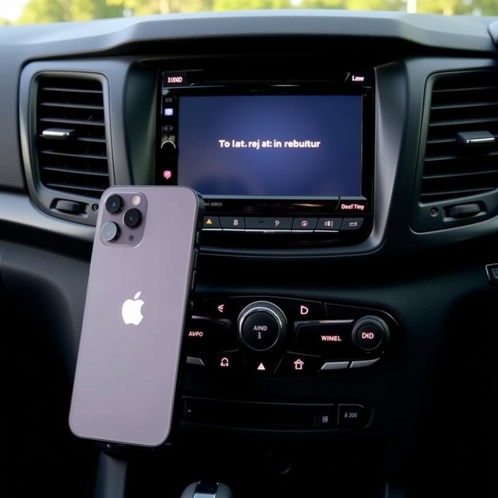 iPhone 11 connected to car stereo via Bluetooth, showing the radio rebooting.