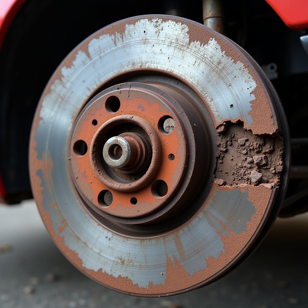 Damaged Brake Rotor on Jaguar XF