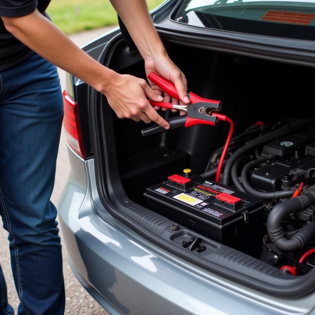 Jump Starting Car with Dead Battery in Trunk