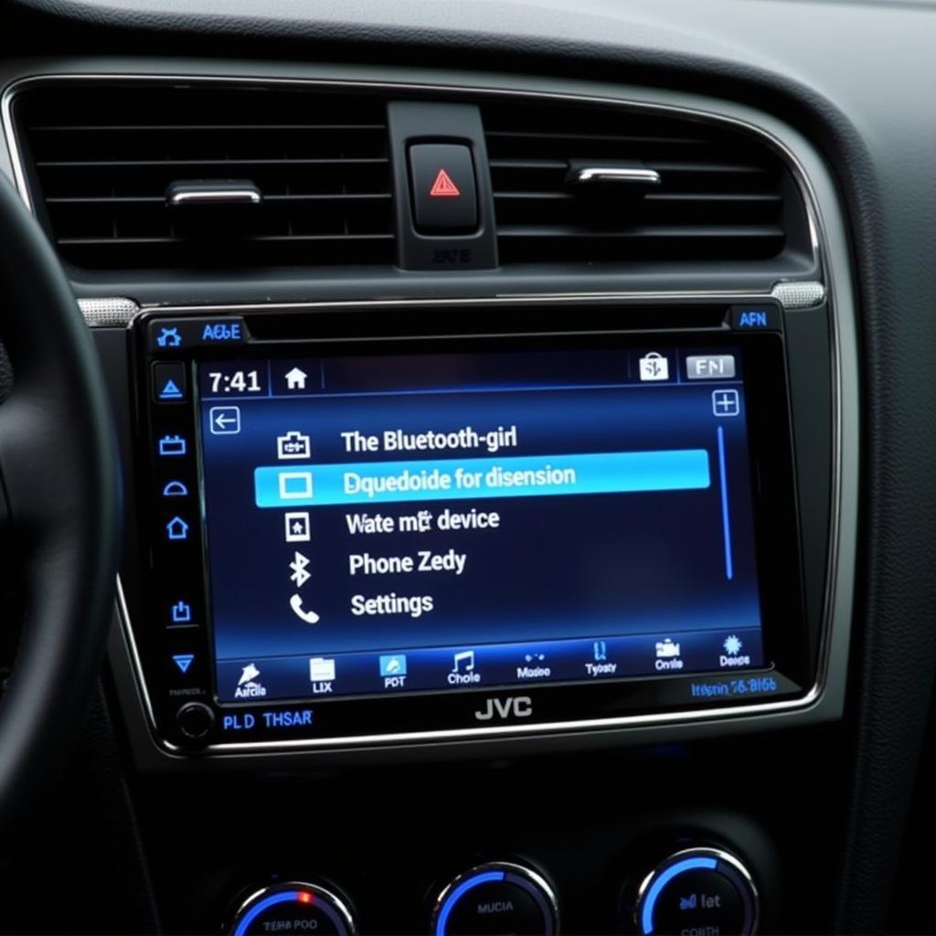 Navigating the Bluetooth Menu on a JVC Car Radio