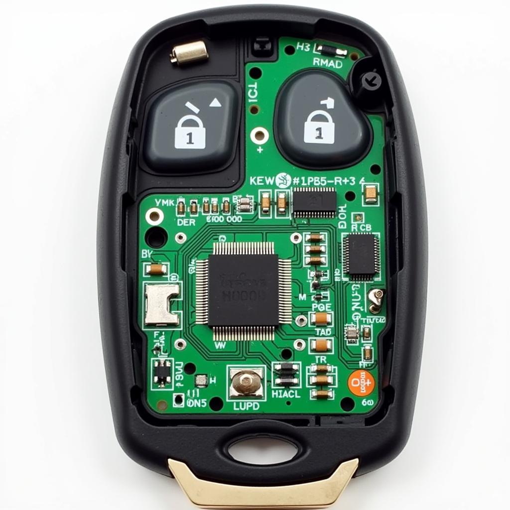 Internal components of a car key fob