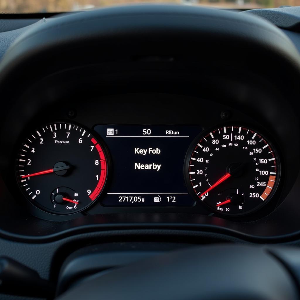 Key Fob Nearby Message on Car Dashboard