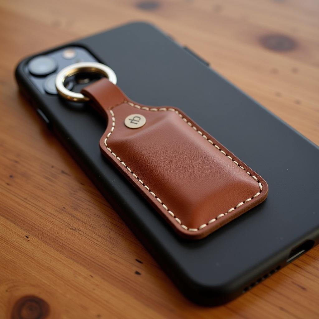 Leather Key Fob Holder for iPhone