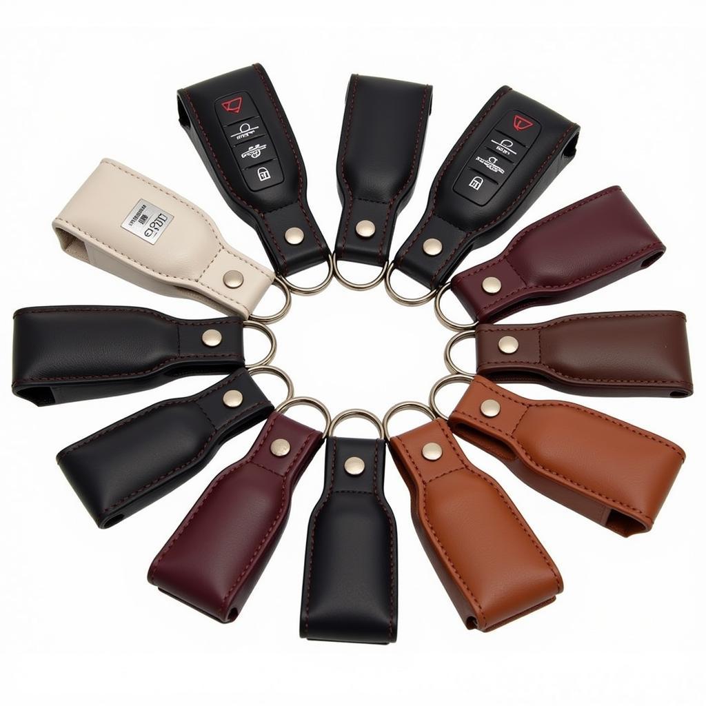 Various Lexus Leather Key Fob Covers Displayed