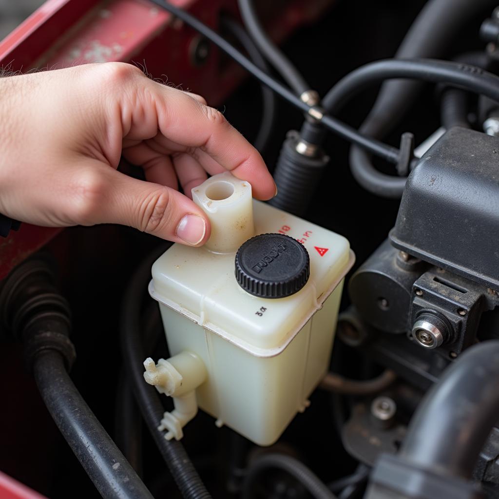 Checking Brake Fluid Level in Mazda 626