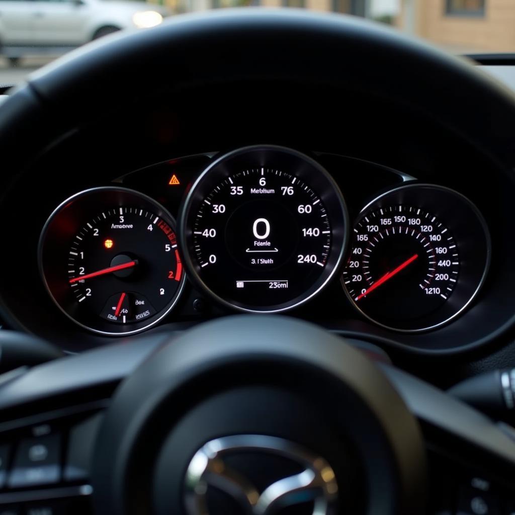 Mazda CX-5 Dashboard Displaying Brake Warning Light