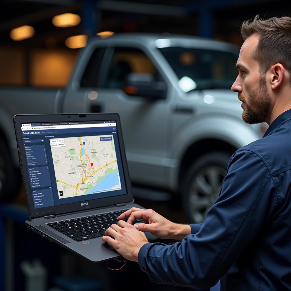 Mechanic Performing Remote Diagnostics