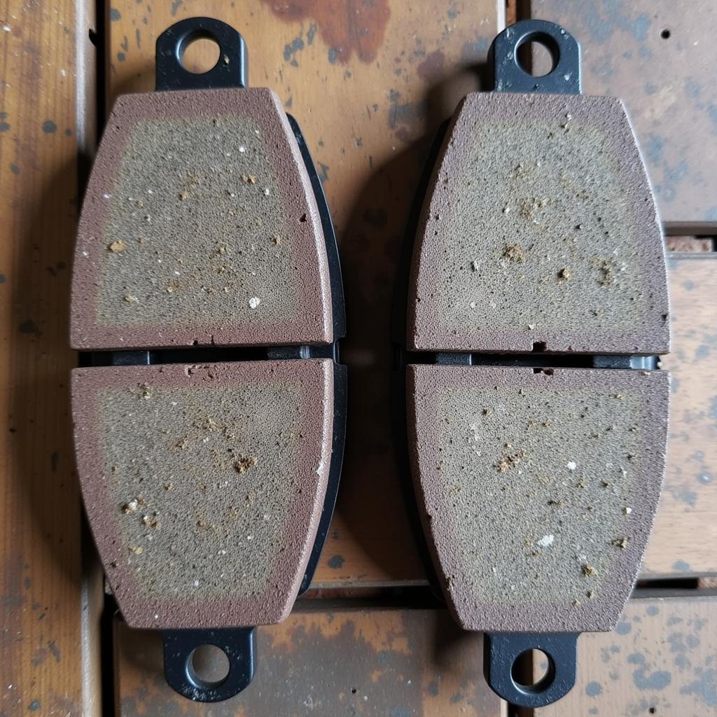 Worn Brake Pads on a Mitsubishi Colt