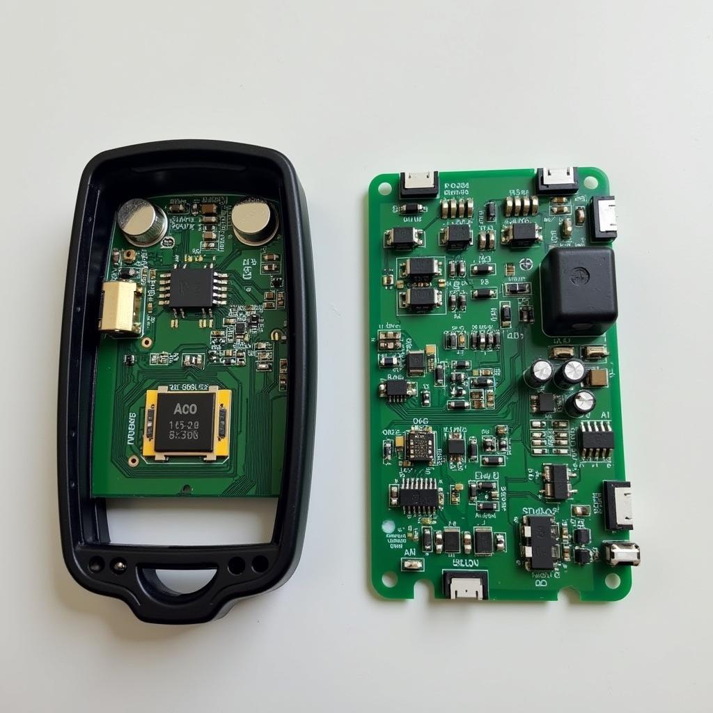 Modern Car Key Fob and Circuit Board