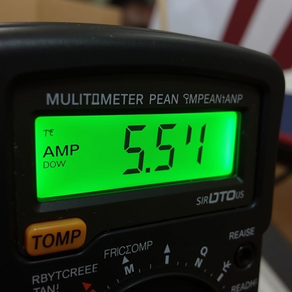 Multimeter Displaying Amp Draw