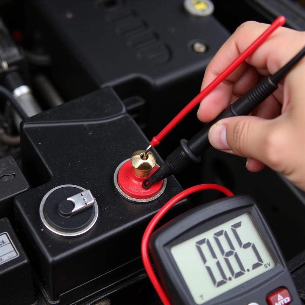 Using a multimeter to test a car battery