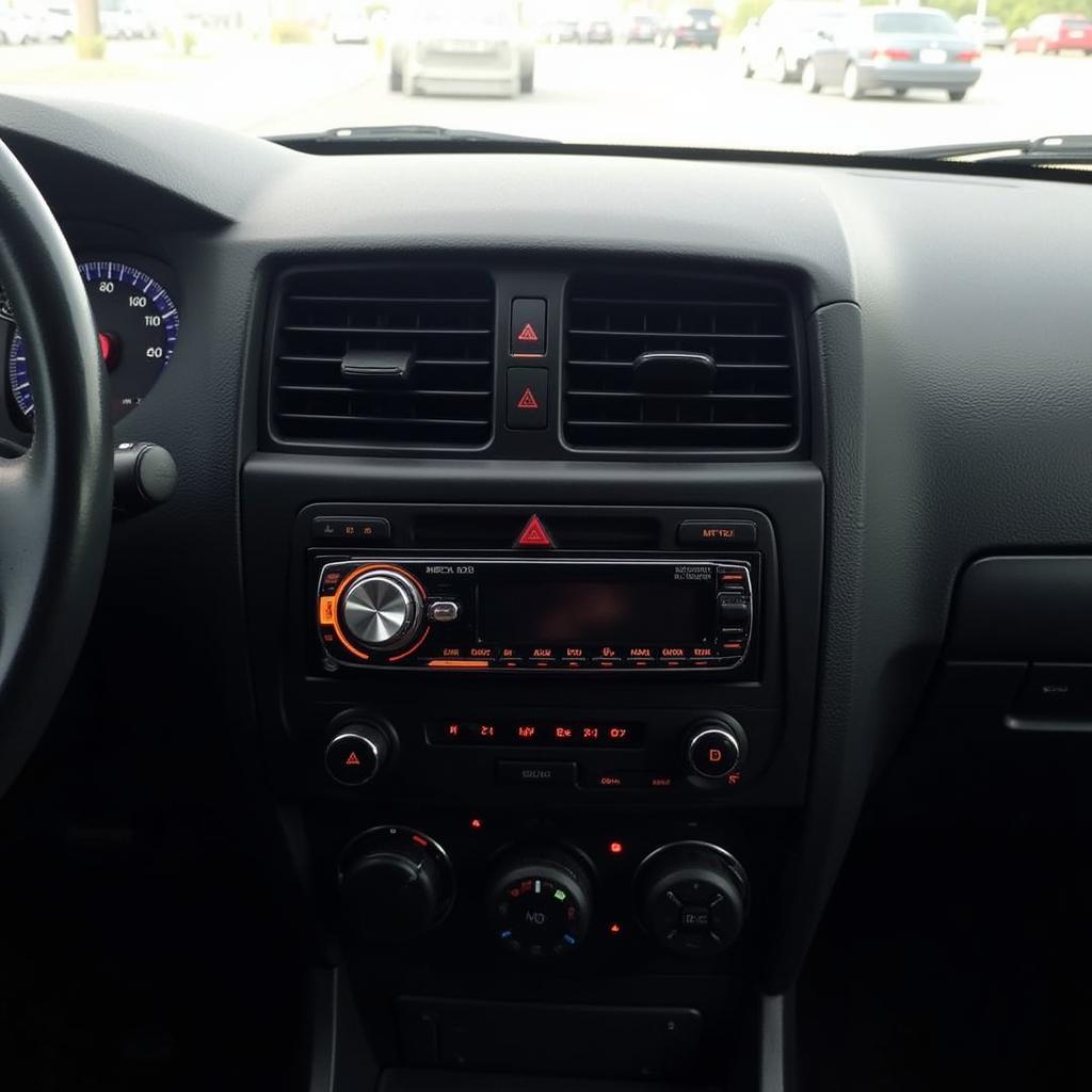 Newly Installed Car Radio in Dashboard