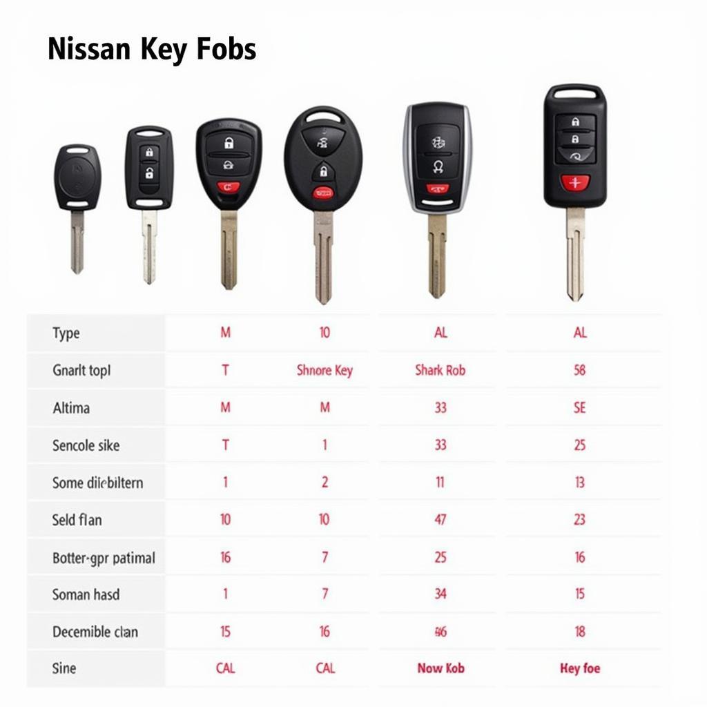 Different Nissan Key Fob Types and Their Corresponding Battery Sizes