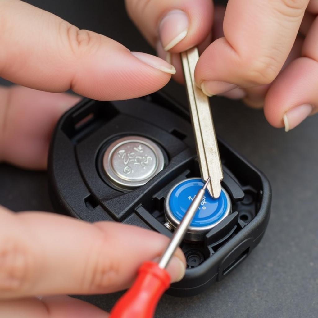 Replacing the battery in a Nissan Sentra key fob