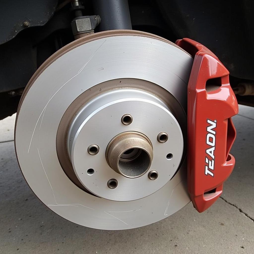 Inspecting Brake Pads on a Nissan Titan