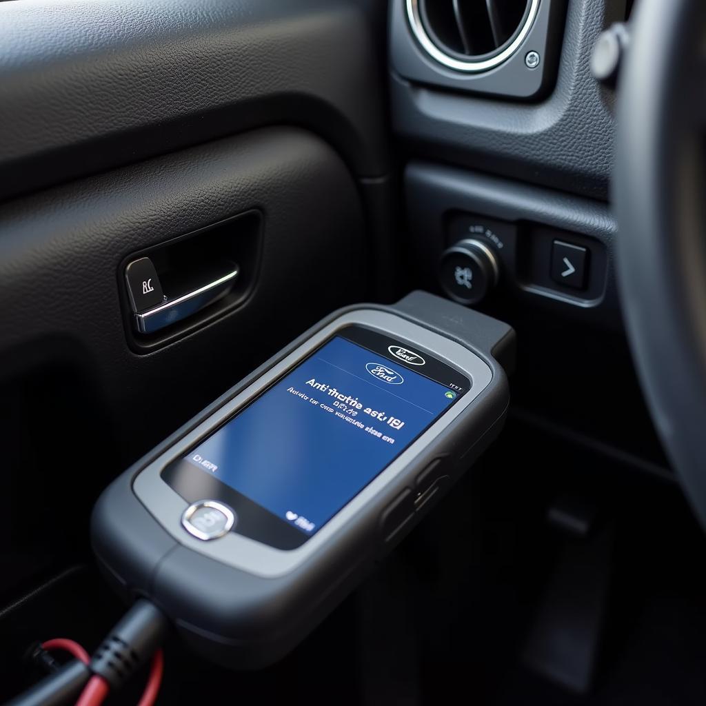 OBD-II Scanner Connected to Ford Diagnostic Port