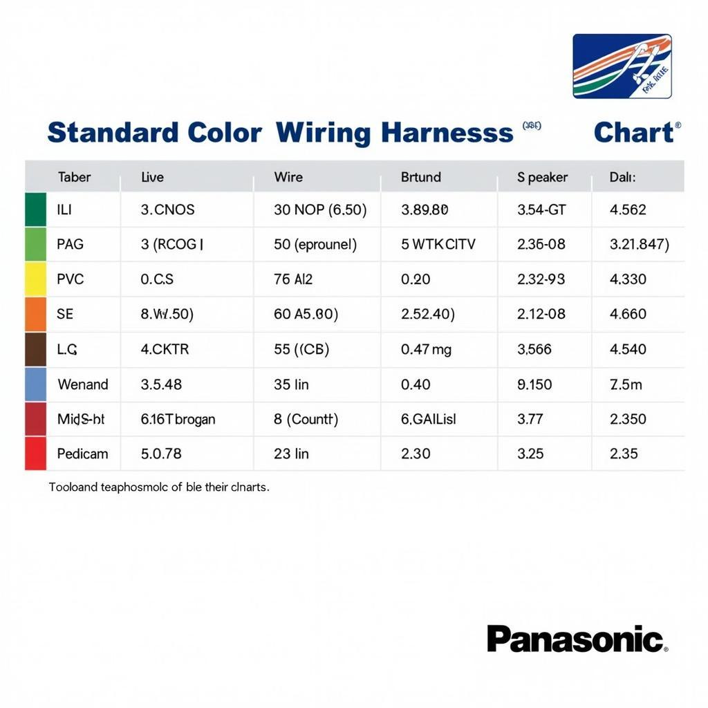 Panasonic Wiring Harness Color Codes Chart