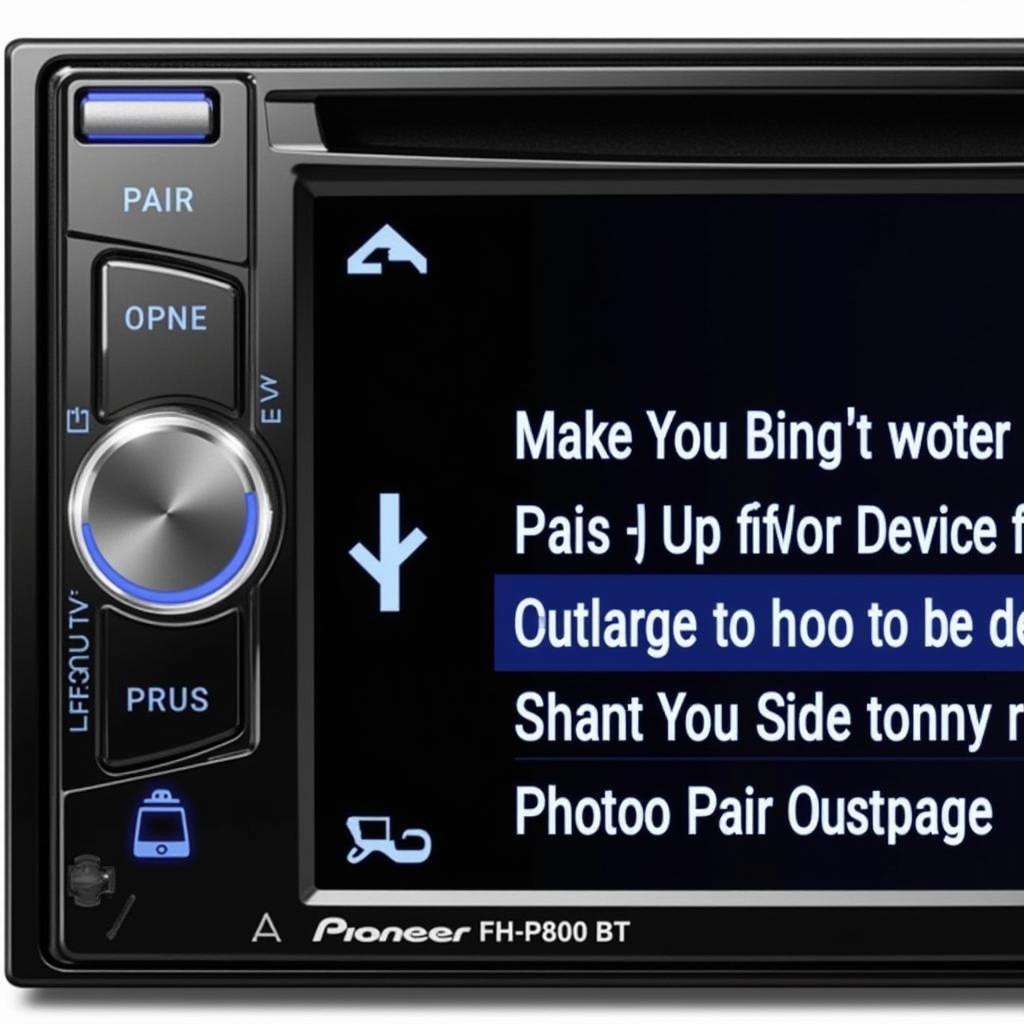 Navigating the Bluetooth Menu on Pioneer FH-P800BT