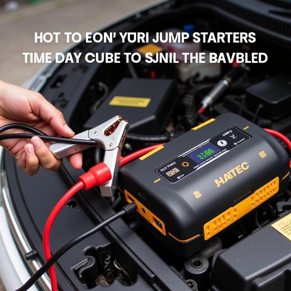 Portable Jump Starter in Use