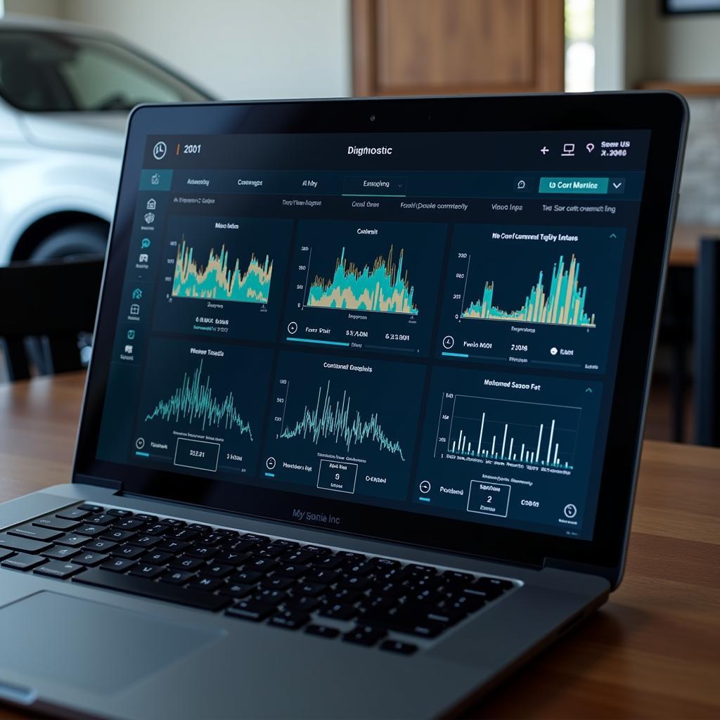 Remote car diagnostics being performed on a laptop