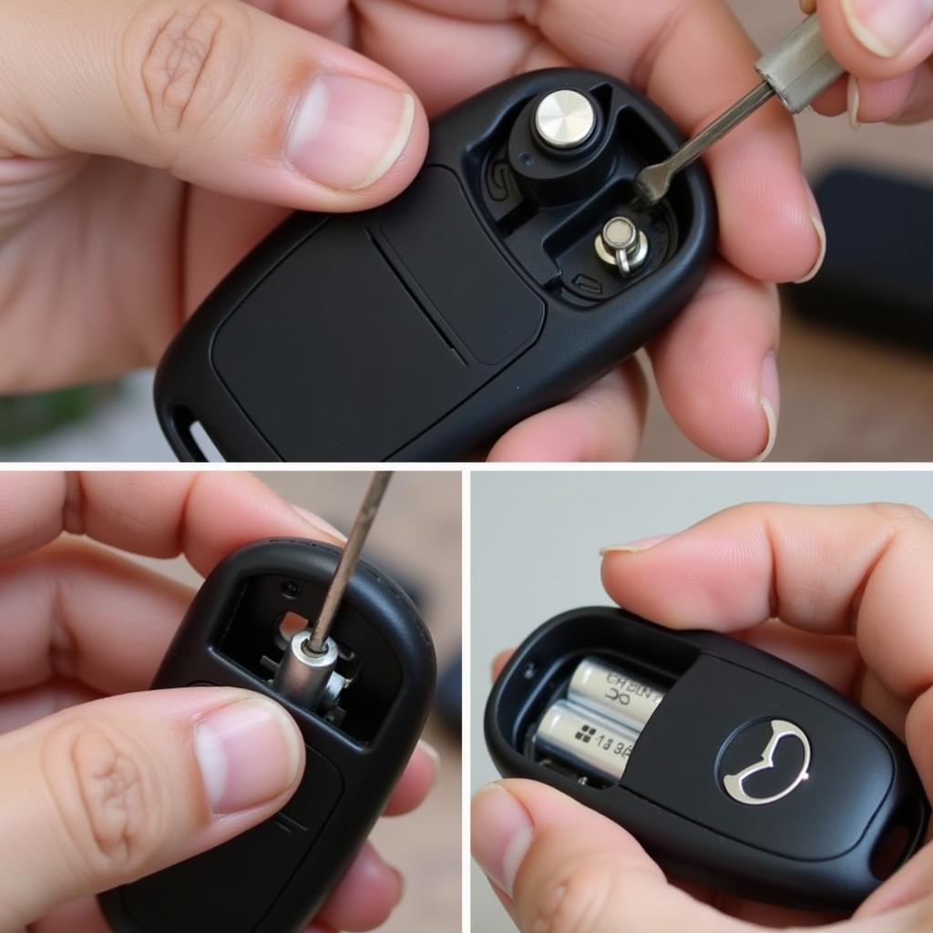 Replacing the battery in a Mazda key fob