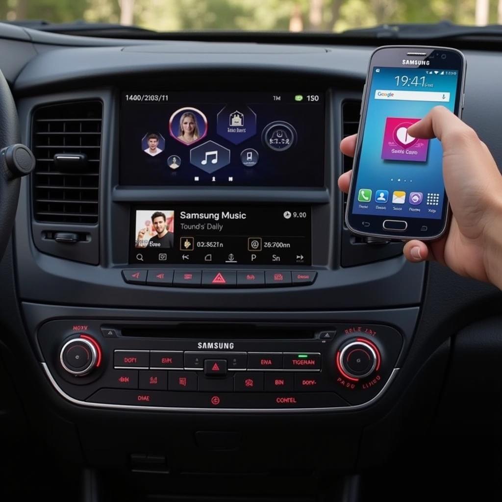 Samsung Music Bluetooth Connected to Car Radio