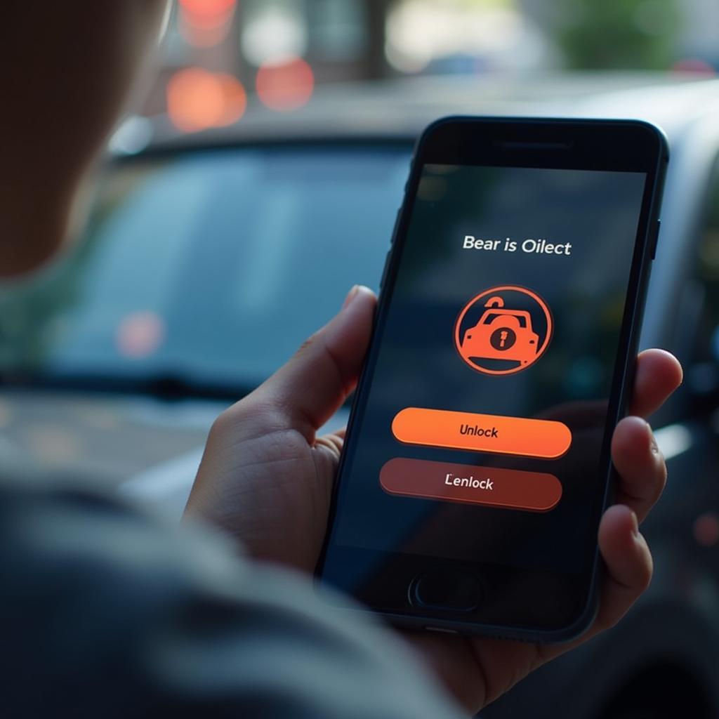 Smartphone app unlocking car