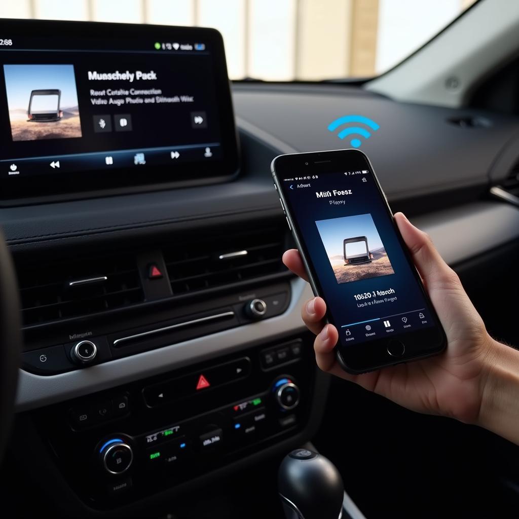 Smartphone Connected to Car via Bluetooth