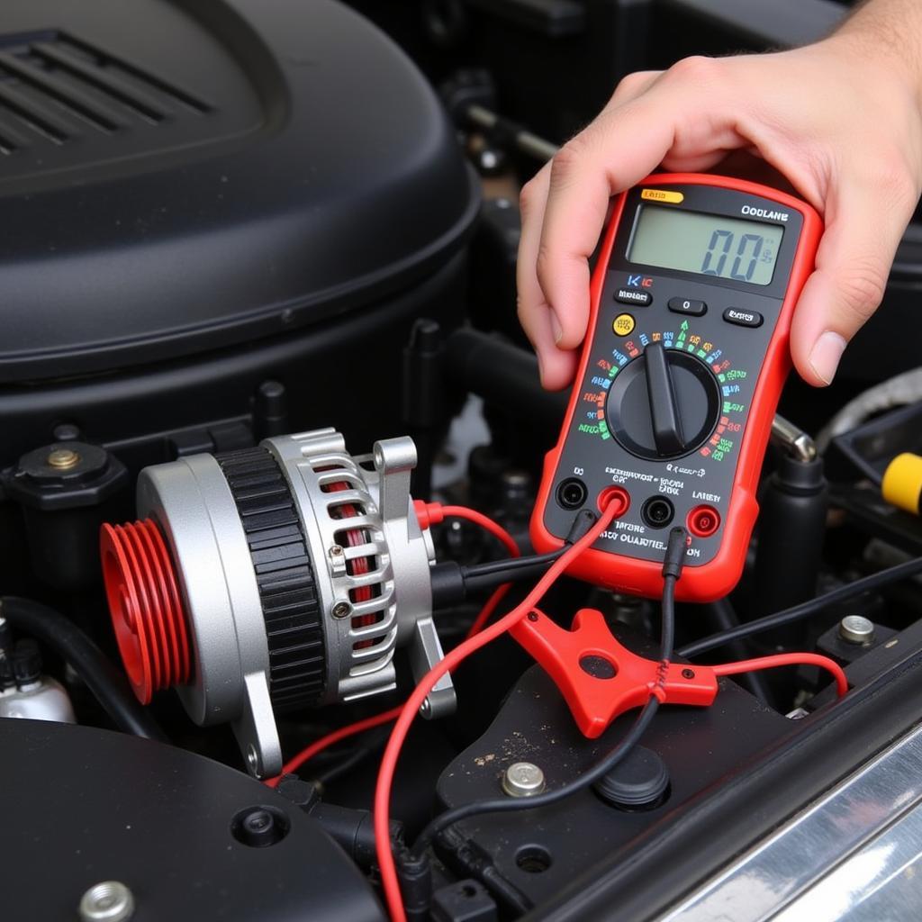 Testing Car Alternator Output with Multimeter