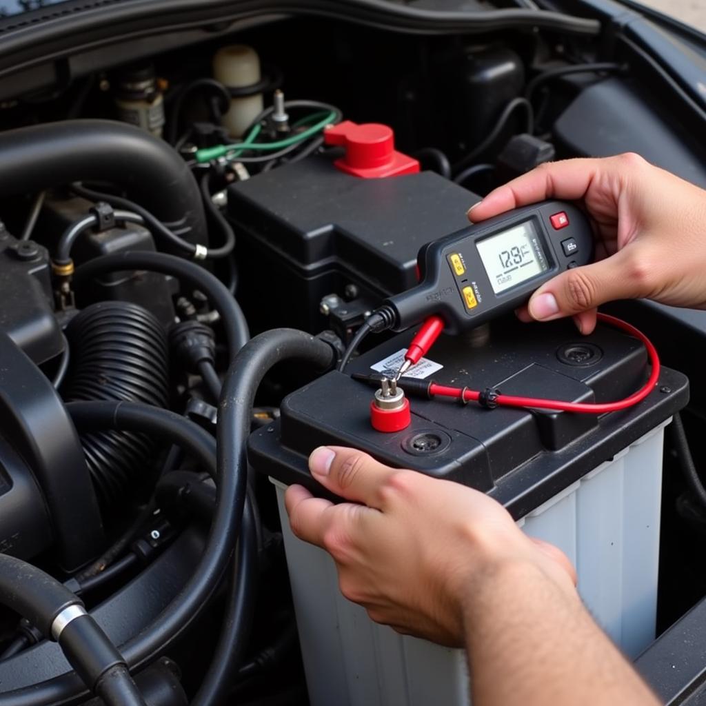 Testing Car Battery with Voltmeter