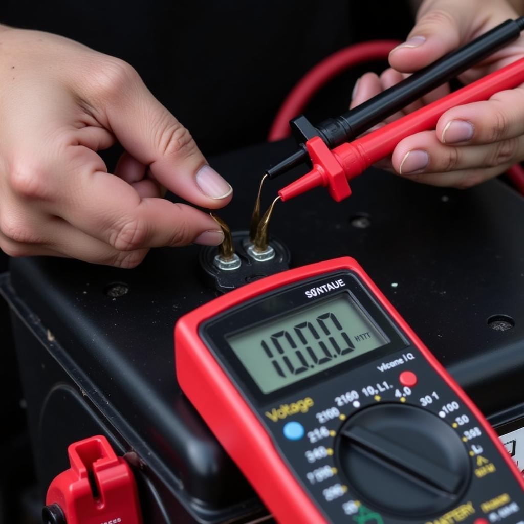 Testing Car Battery with Multimeter