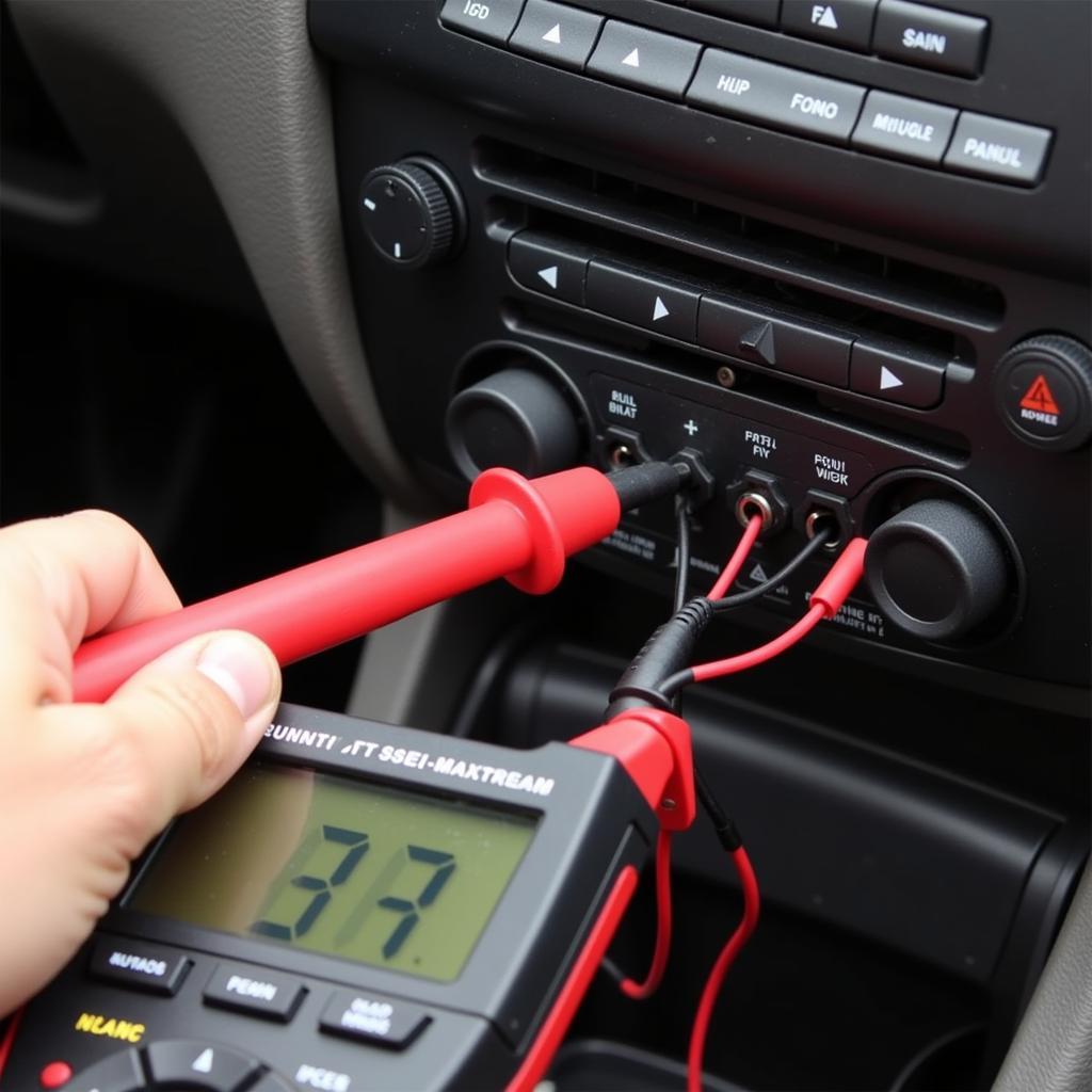 Testing Car Radio Aux Harness with Multimeter