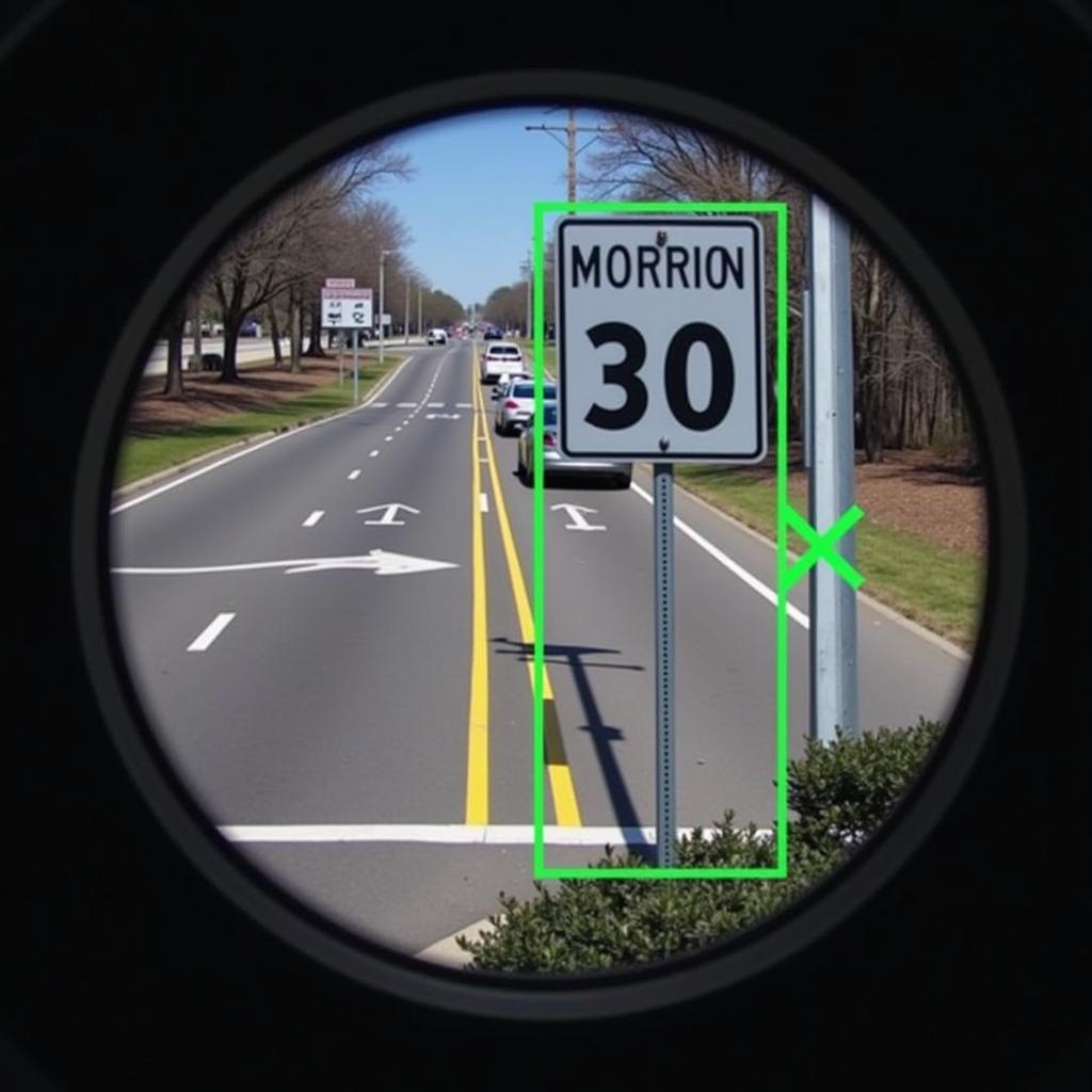 Traffic Sign Recognition System Detecting a Speed Limit Sign