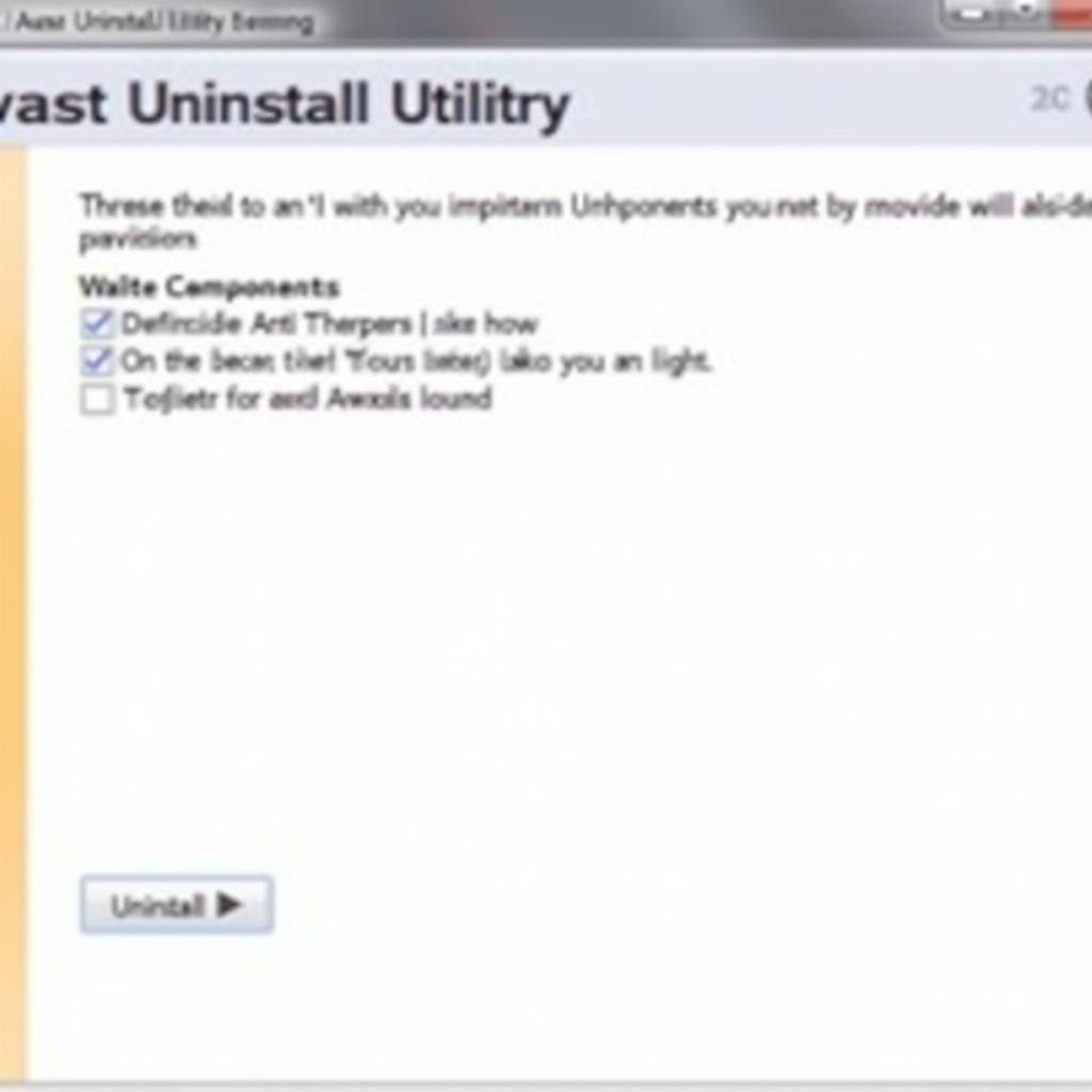 Using Avast Uninstall Utility Screenshot