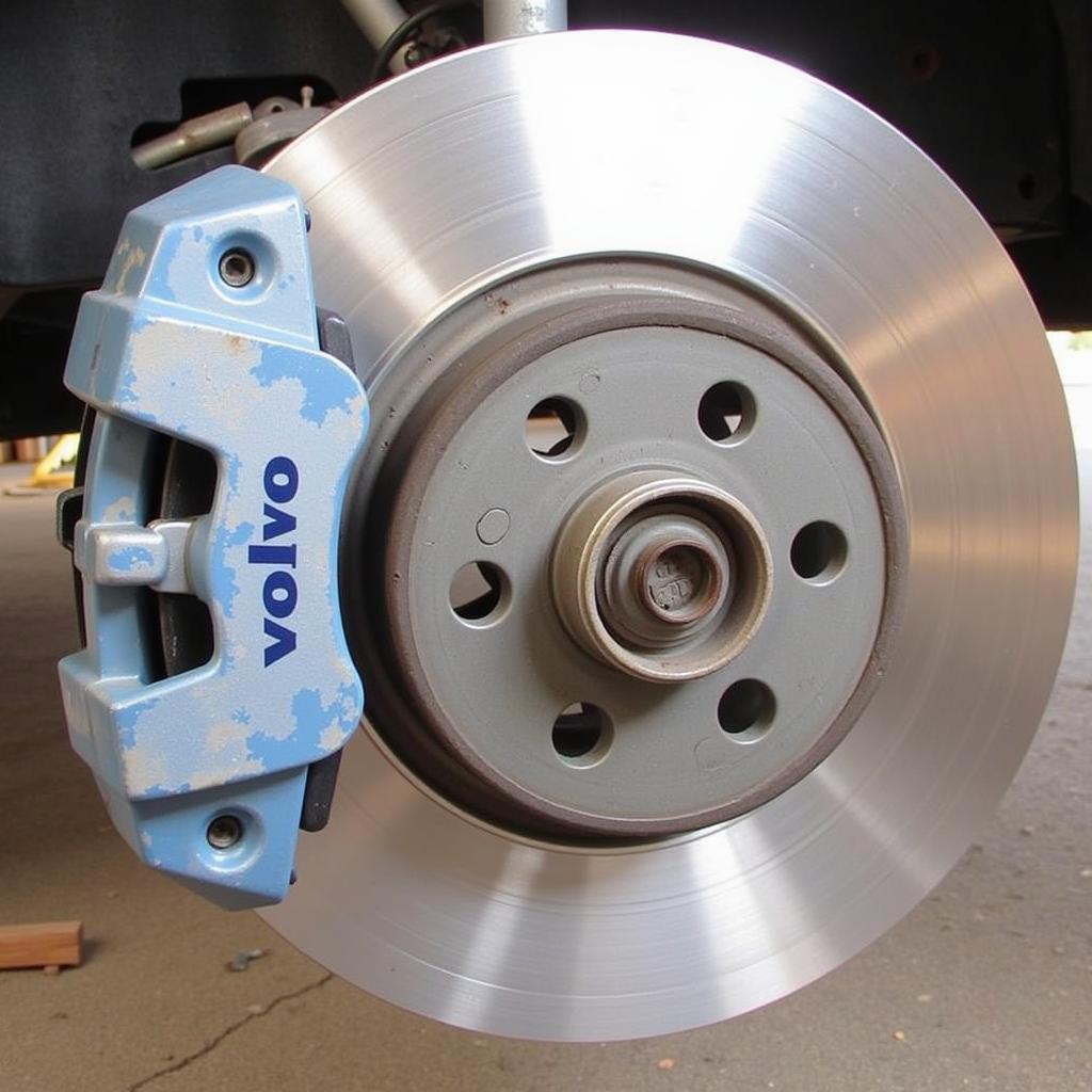 Inspecting Brake Pads on a Volvo 2002 XC