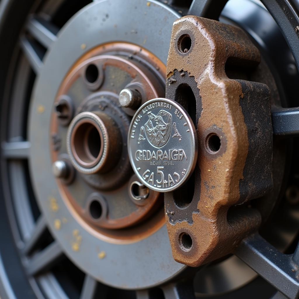 Worn Brake Pads on a VW Passat