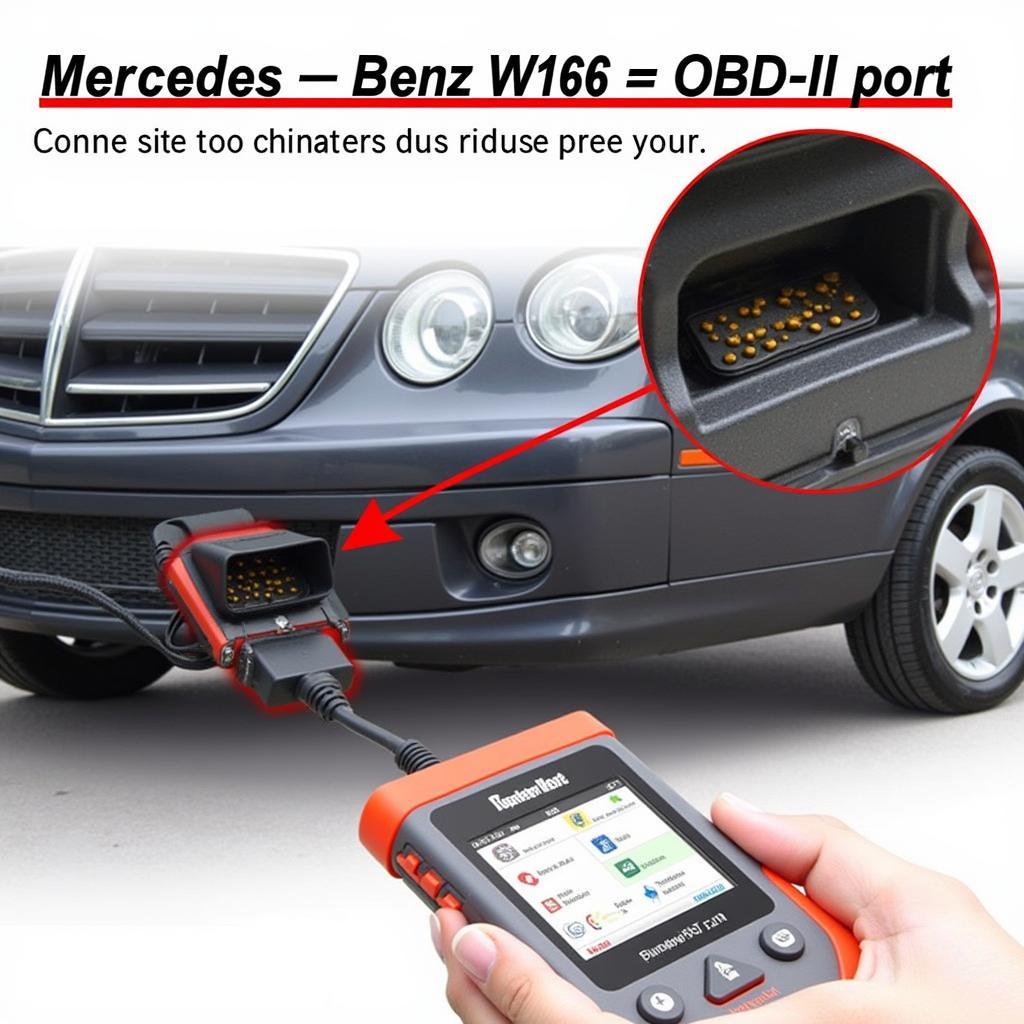 Connecting Diagnostic Tool to W166 OBD-II Port