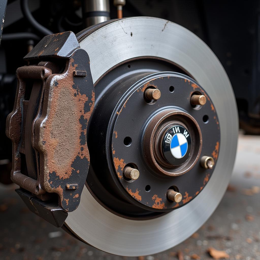 Worn BMW X5 Brake Pads