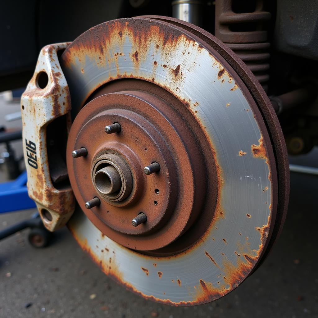 Worn Brake Pads on a Honda Accord