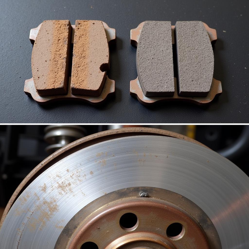 Worn Brake Pads and Rotor