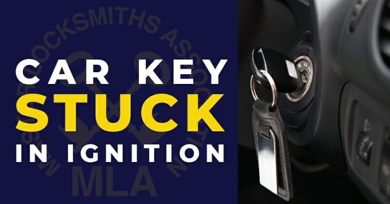 Car key stuck in the ignition - a common car problem requiring professional repair, impacting the cost to fix a car key