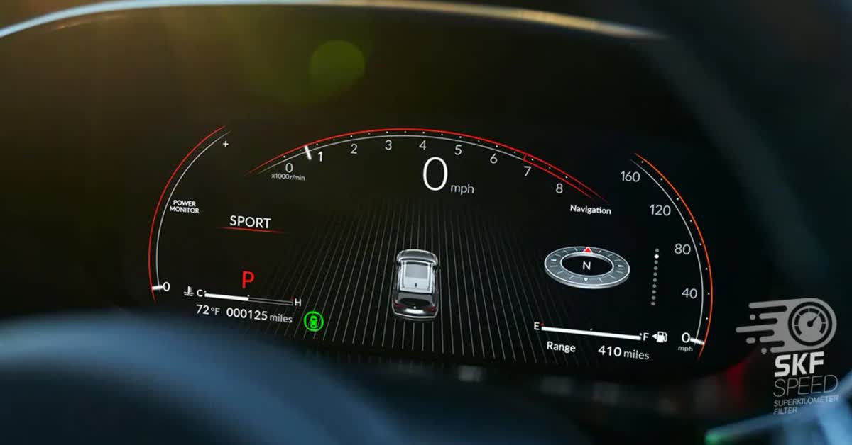 instrument cluster close up showing odometer display